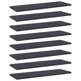 Bookshelf Boards 8 pcs Gray 23.6"x7.9"x0.6" Engineered Wood