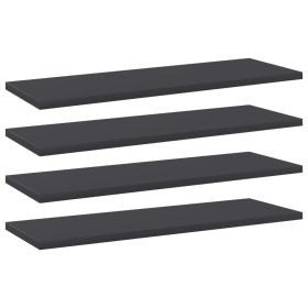 Bookshelf Boards 4 pcs Gray 23.6"x7.9"x0.6" Engineered Wood