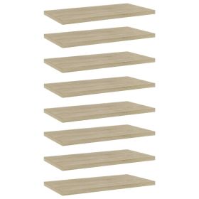 Bookshelf Boards 8 pcs Sonoma Oak 15.7"x7.9"x0.6" Engineered Wood
