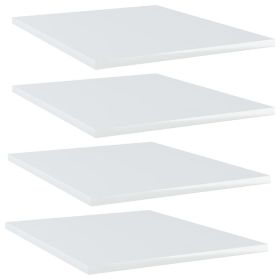 Bookshelf Boards 4 pcs High Gloss White 15.7"x19.7"x0.6" Engineered Wood