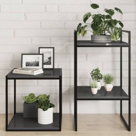 Bookshelf Boards 4 pcs High Gloss Gray 15.7"x15.7"x0.6" Engineered Wood