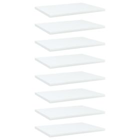 Bookshelf Boards 8 pcs White 15.7"x11.8"x0.6" Engineered Wood