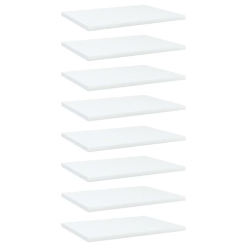 Bookshelf Boards 8 pcs White 15.7"x11.8"x0.6" Engineered Wood