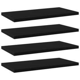Bookshelf Boards 4 pcs Black 15.7"x7.9"x0.6" Engineered Wood